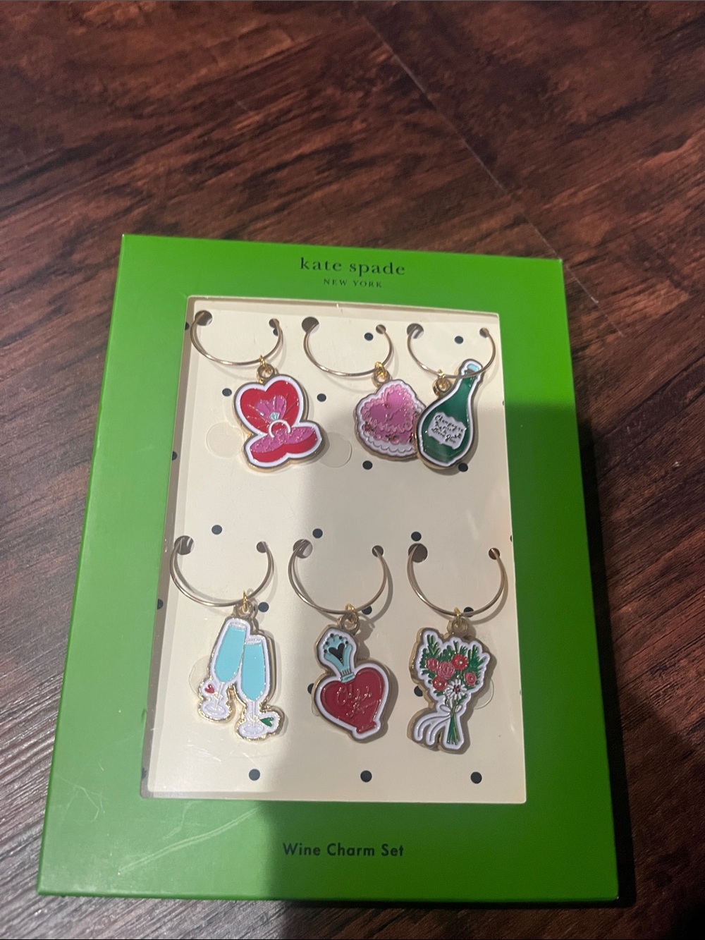 kate spade Wine Charms Set of 6, NIB